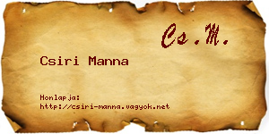 Csiri Manna névjegykártya